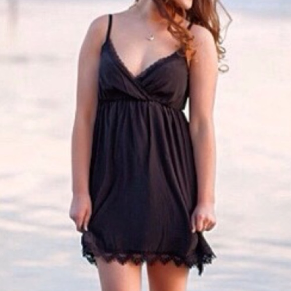 Urban Outfitters Black Silk Dress